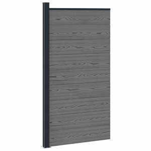 vidaXL Plo&scaron;ča ograje 95 x 186 cm WPC in aluminij Siva