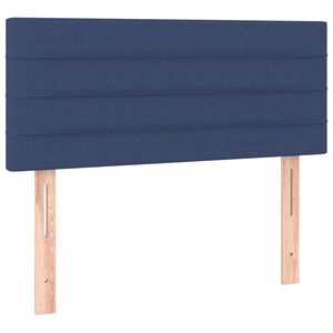 vidaXL Posteljno vzglavje modro 90x5x78/88 cm blago
