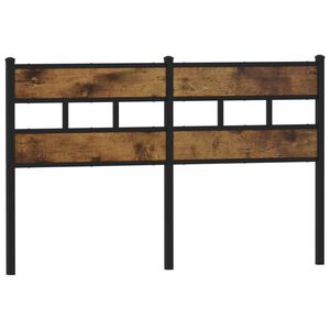 vidaXL Posteljno vzglavje dimljeni hrast 150 cm železo/inženirski les