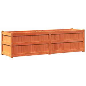 vidaXL Vrtno cvetlično korito vo&scaron;čeno rjavo 180x50x50cm trdna borovina