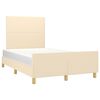 vidaXL Posteljni okvir brez vzmetnice krem 120x200 cm blago