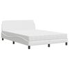 vidaXL Postelja z vzmetnico Dover bela 140x190 cm umetno usnje