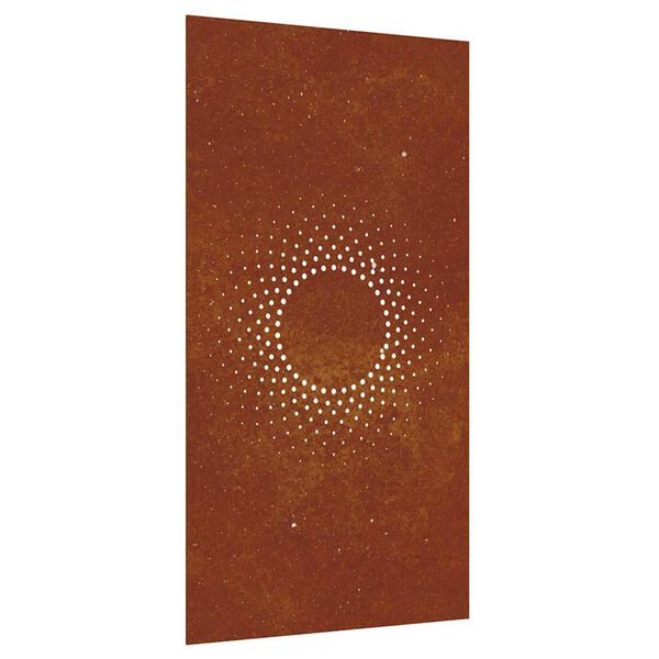 vidaXL Vrtna stenska dekoracija 105x55 cm corten jeklo sonce