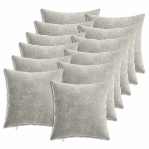 vidaXL Prevleka za blazino 12 kos HEERLEN Svetlo siva 40 x 40 cm