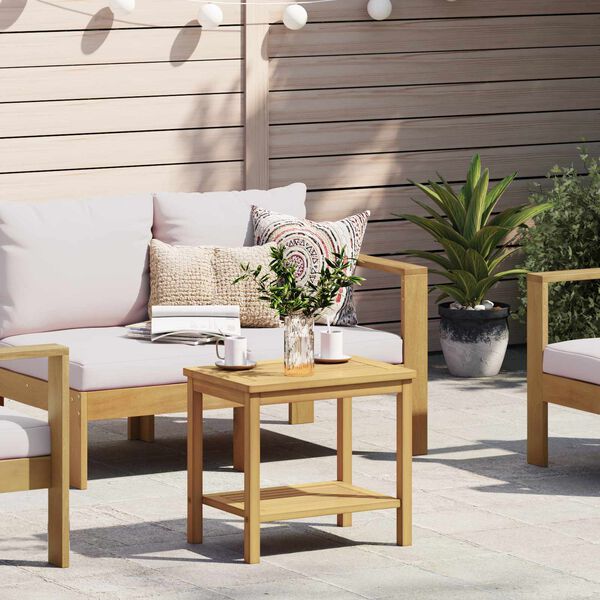 vidaXL Stranska miza Olje naravno 50 x 35 x 45 cm Masiven les akacije