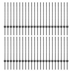 vidaXL Steber ograje. 44 pcs Siva 120 cm Jeklo