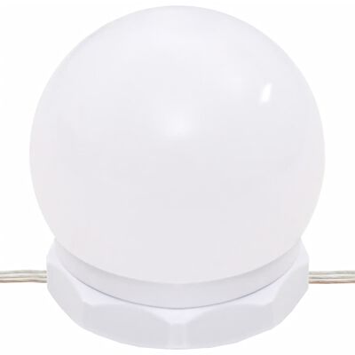 vidaXL Toaletna mizica z LED lučkami visok sijaj bela 74,5x40x141 cm