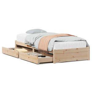 vidaXL Posteljni okvir brez vzmetnice 90x190 cm trdna borovina