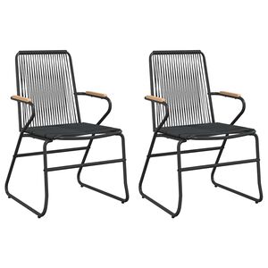 vidaXL Vrtni stoli 2 kosa črni 58x59x85,5 cm PVC ratan