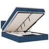 vidaXL Otomanska postelja z vzmetnico & LEDs modra 140x190 cm