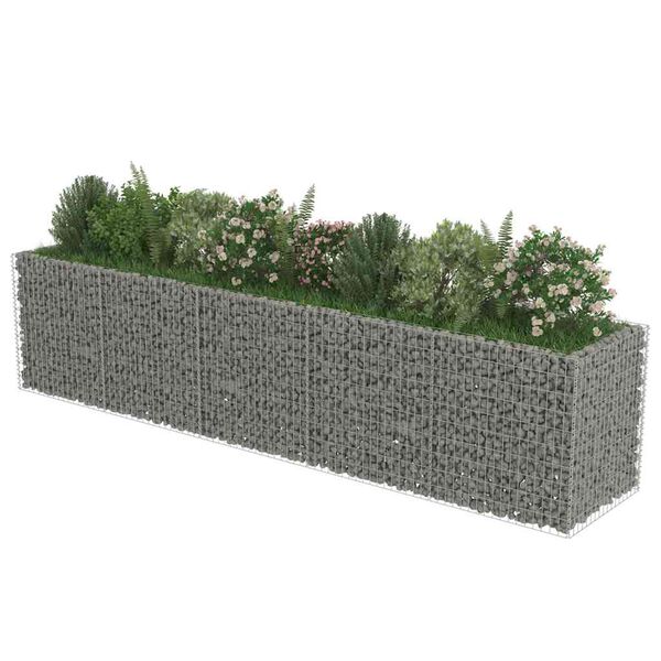 vidaXL Visoka greda gabion pocinkano jeklo 450x90x100 cm