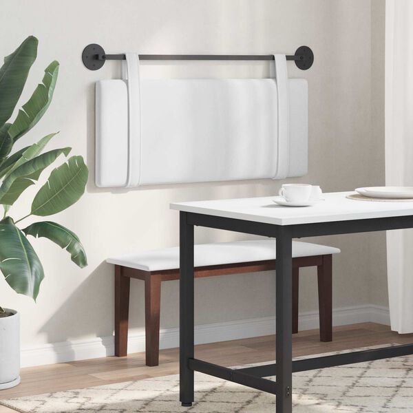 vidaXL Visoki naslon za glavo Enobarvno Bela 110 x 55 x 5 cm blago