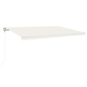 vidaXL Avtomatska tenda LED + senzor 500x300 cm krem