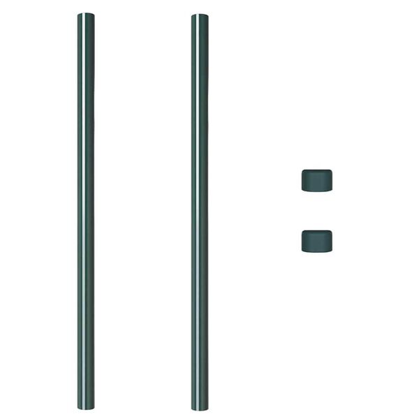 vidaXL Ograjni stebri 2 pcs Zelena 110 cm Jeklo s prašnim premazom