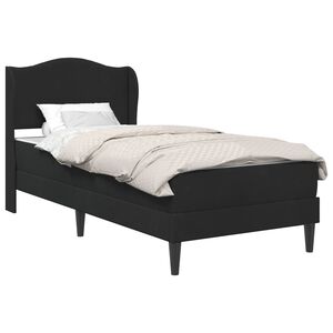 vidaXL Konstrukcija postelje z vzglavjem Črna 90 x 200 cm Žamet