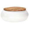 vidaXL Klubska mizica bela 68x68x30 cm trden predelan les