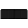 vidaXL TV stenska omara 2 pcs Črna 59,5 x 31 x 40 cm Konstruiran les