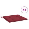 vidaXL Blazine za vrtne stole 4 kosi vinsko rdeče 50x50x4 cm oxford