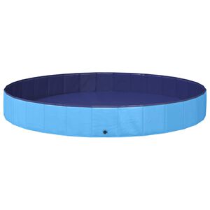 vidaXL Otro&scaron;ki bazen Modra &Oslash;300 x 38 cm Debel PVC in inženirski les