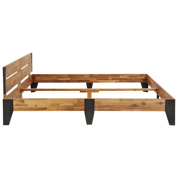 vidaXL Posteljni okvir trden akacijev les z bru&scaron;enim fini&scaron;em 180x200 cm