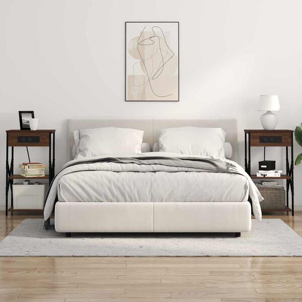 vidaXL Nočna omarica Rjav hrast 41 x 31 x 76 cm Konstruiran les