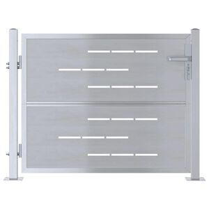 vidaXL Vrtna vrata 85 x 70 cm Nerjaveče jeklo Srebrna Zaklenljivo