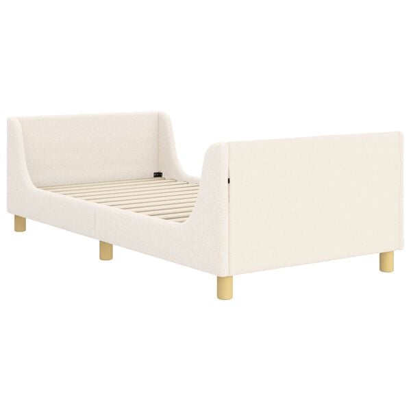 vidaXL Otroški posteljni okvir z vznožjem krema 80 x 200 cm