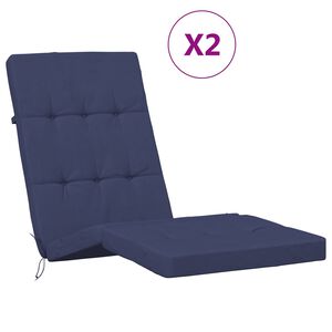 vidaXL Zunanja blazina 2 kos Blago Temno modra 180 x 55 x 7 cm