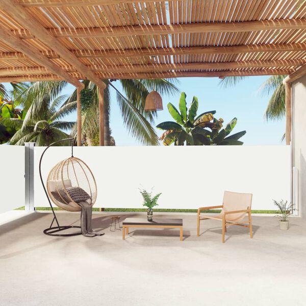 vidaXL Zložljiva stranska tenda krem 160x1000 cm