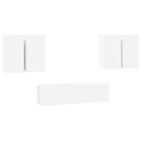 vidaXL Komplet TV omaric 6-delni bela iverna plo&scaron;ča