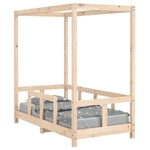 vidaXL Otro&scaron;ki posteljni okvir 70x140 cm trdna borovina