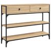 vidaXL Konzolna mizica sonoma hrast 100x25x75 cm inženirski les