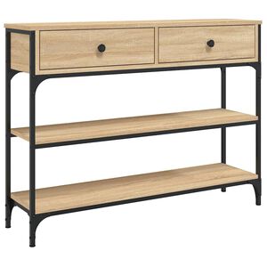 vidaXL Konzolna mizica sonoma hrast 100x25x75 cm inženirski les