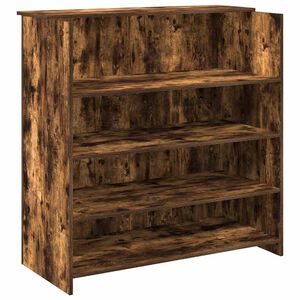 vidaXL Sprejemna miza dimljeni hrast 100x50x103,5 cm inženirski les