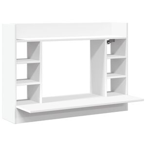 vidaXL Stenska pisalna miza bela 105x48x75 cm inženirski les