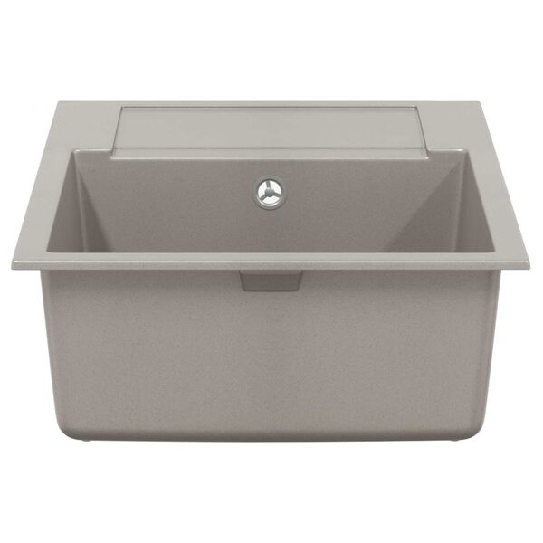 vidaXL Umivalnica Siva 780 x 500 mm 80% Kvarc in 20% Smola