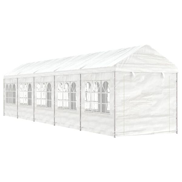 vidaXL Paviljon s streho bel 11,15x2,28x2,69 m polietilen