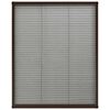 vidaXL Plise komarnik za okna aluminij rjav 80x100 cm