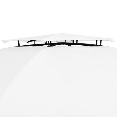 vidaXL Vrtni šotor z zavesami 360x312x265 cm bel 180 g/m²