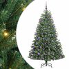 vidaXL Umetno Zložljivo Božično Drevo Zelena 210 cm PVC in kovina