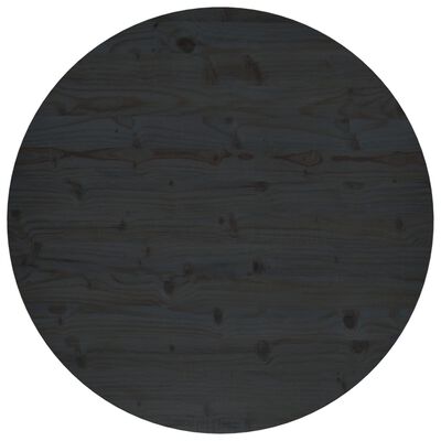 vidaXL Mizna plošča črna Ø90x2,5 cm trdna borovina