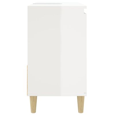 vidaXL Kopalniška omarica visok sijaj bela 65x30x190 cm inženirski les