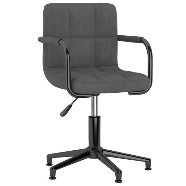 vidaXL Vrtljiv jedilni stol temno siv žamet