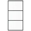 vidaXL Drsna vrata ESG steklo in aluminij 102x205 cm črna