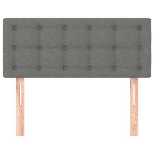 vidaXL Posteljno vzglavje temno sivo 100x5x78/88 cm blago