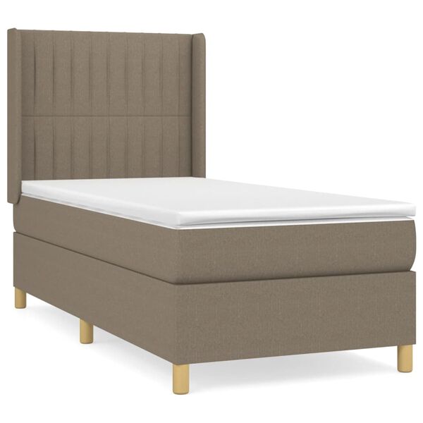 vidaXL Box spring postelja z vzmetnico taupe 80x200 cm blago