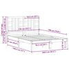 vidaXL Posteljni okvir iz trdnega lesa 135x190 cm