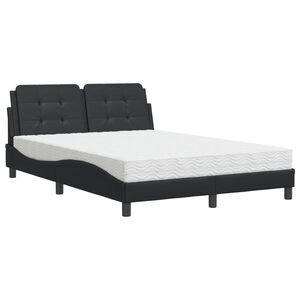 vidaXL Posteljni okvir brez vzmetnice Zadar črna 120x200 cm umetno usnje