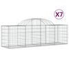 vidaXL Obokana gabionska ko&scaron;ara 7 kosov 200x50x60/80cm cinkano železo