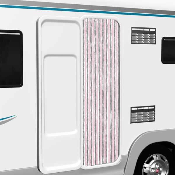 vidaXL Zavesa proti mrčesu srebrno siva in roza 56x200 cm &scaron;enilja